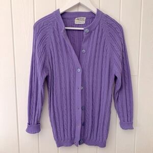 Vintage Empire Purple Cable Knit Cardigan
